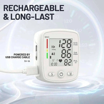 Blood Pressure Monitor Digital Wrist BP Machine Automatic BP Cuff with 2 Users 180 Memory Voice Large LCD Display DailySale Black White Black-White-