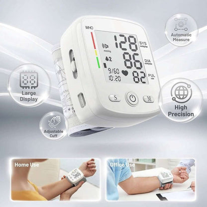 Blood Pressure Monitor Digital Wrist BP Machine Automatic BP Cuff with 2 Users 180 Memory Voice Large LCD Display Cartsfy Inc.