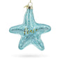 Blue Shiny Star "Piece" Glass Christmas Ornament Cartsfy Inc.