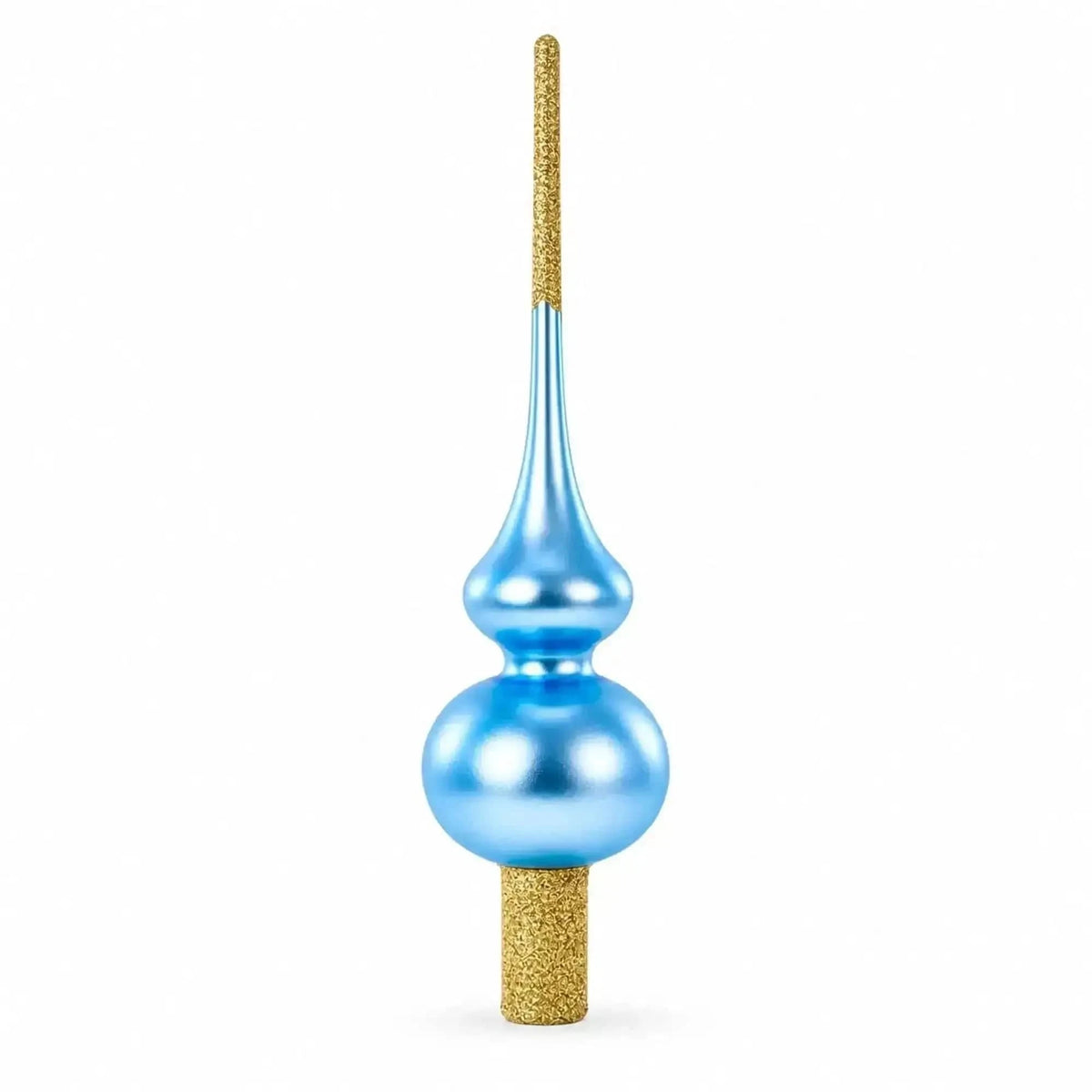 Blue with Sparkling Top Glass Christmas Tree Topper 11 Inches Cartsfy Inc.