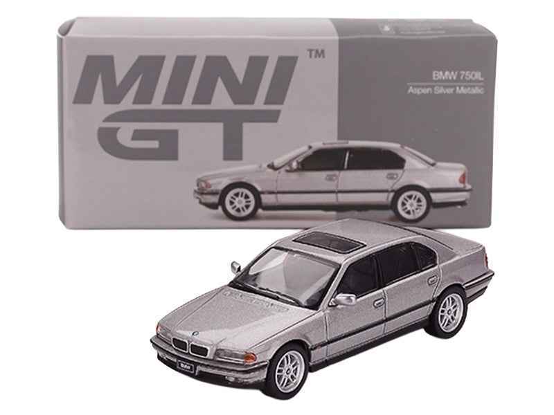 BMW 750IL Aspen Silver Metallic with Sun Roof Limited Edition 1/64 Diecast Model Car by Mini GT Cartsfy Inc.