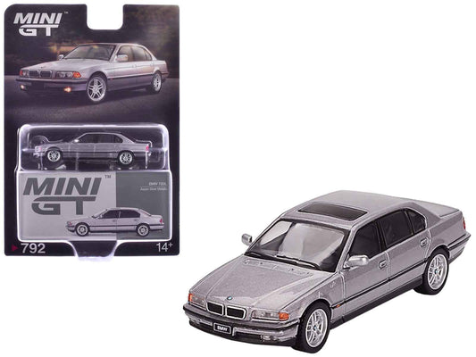 BMW 750IL Aspen Silver Metallic with Sun Roof Limited Edition 1/64 Diecast Model Car by Mini GT Cartsfy Inc.