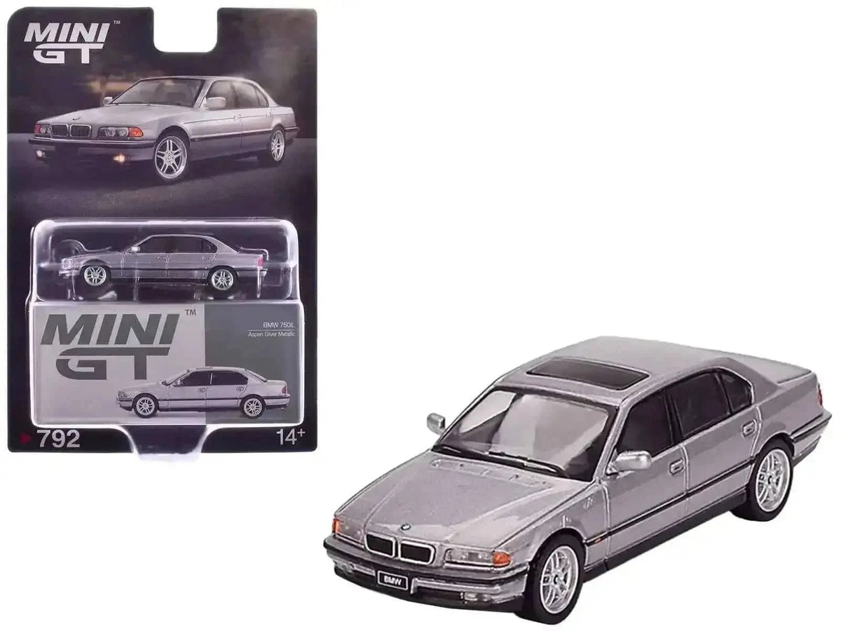 BMW 750IL Aspen Silver Metallic with Sun Roof Limited Edition 1/64 Diecast Model Car by Mini GT Cartsfy Inc.