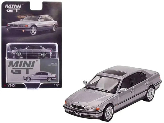 BMW 750IL Aspen Silver Metallic with Sun Roof Limited Edition 1/64 Diecast Model Car by Mini GT Cartsfy Inc.