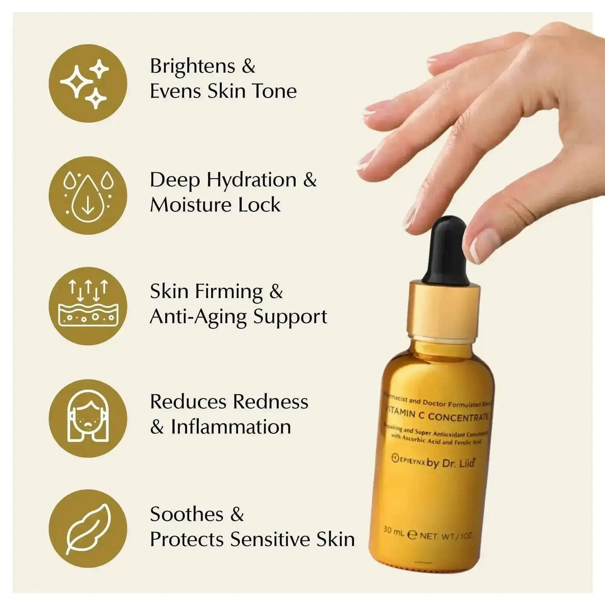 Brightening Vitamin C Glow Serum for Sensitive & Dry Skin – Vegan, Gluten-Free, Anti-Aging, Fragrance-Free Cartsfy Inc.