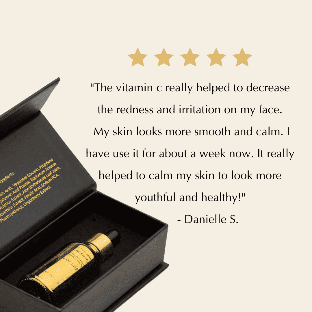 Serum bottle with dropper inside open black gift box