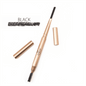 Epilynx brow-defining eyebrow pencil in black with swatch and capped pencil case.