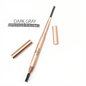 Epilynx brow-defining eyebrow pencil in dark gray with swatch and capped pencil case.