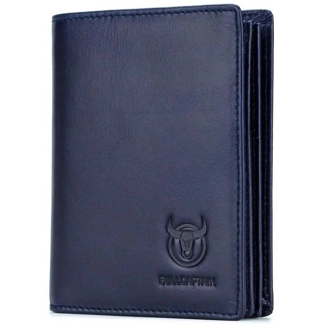Bullcaptain Large Capacity Genuine Leather Bifold Wallet/Credit Card Holder DailySale Black Blue Brown Black-Blue-Brown-Light Brown-
