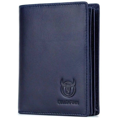 Bullcaptain Large Capacity Genuine Leather Bifold Wallet/Credit Card Holder DailySale Black Blue Brown Black-Blue-Brown-Light Brown-
