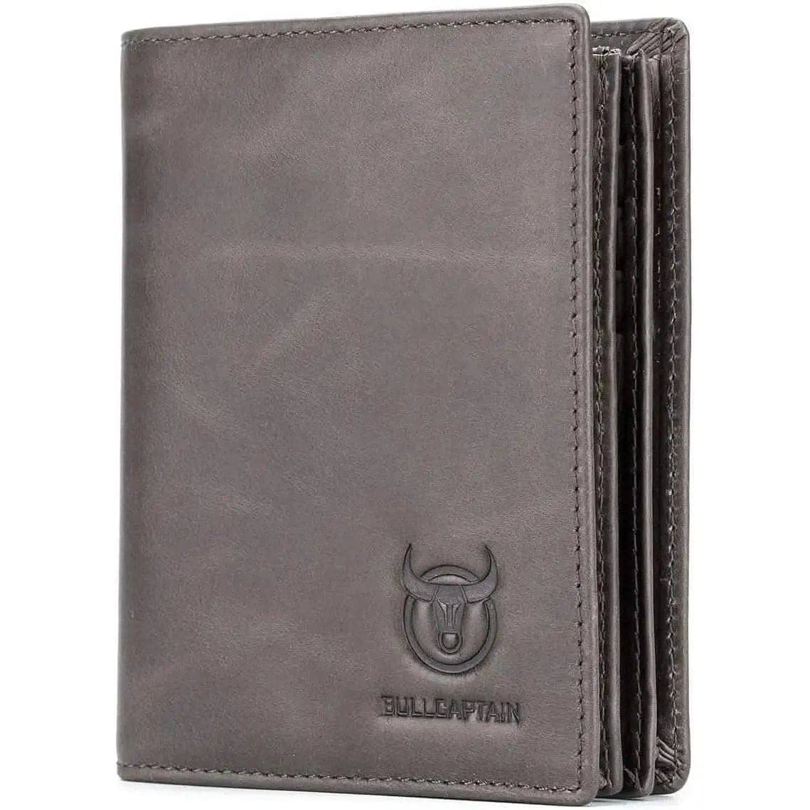 Bullcaptain Large Capacity Genuine Leather Bifold Wallet/Credit Card Holder DailySale Black Blue Brown Black-Blue-Brown-Light Brown-