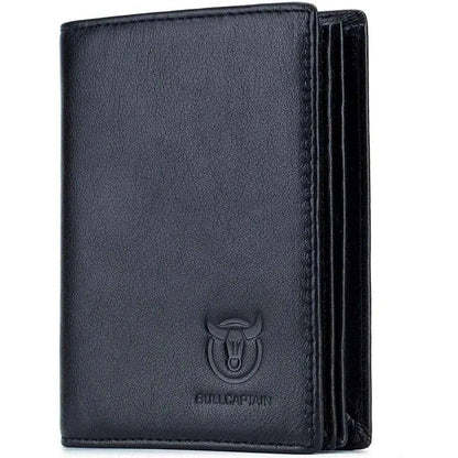 Bullcaptain Large Capacity Genuine Leather Bifold Wallet/Credit Card Holder DailySale Black Blue Brown Black-Blue-Brown-Light Brown-
