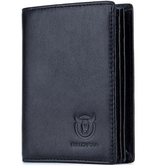 Bullcaptain Large Capacity Genuine Leather Bifold Wallet/Credit Card Holder DailySale Black Blue Brown Black-Blue-Brown-Light Brown-