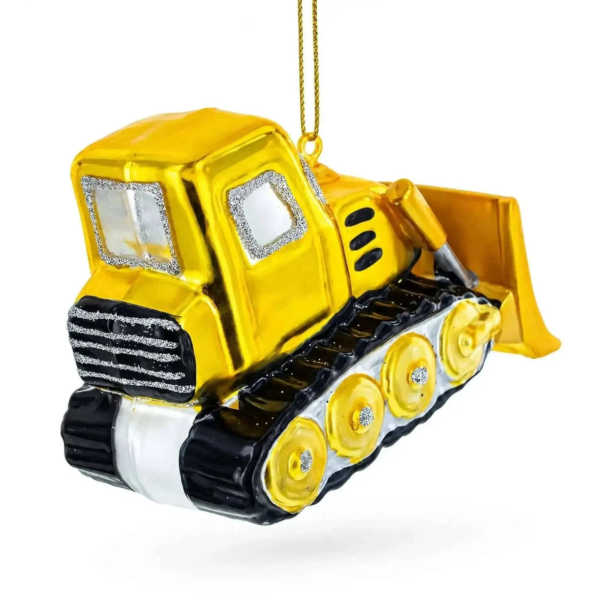 Bulldozer Glass Christmas Ornament Cartsfy Inc.