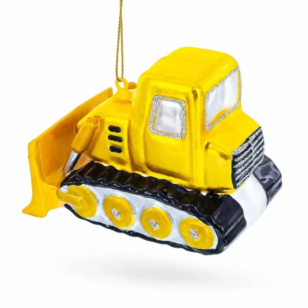 Bulldozer with Front Blade Glass Christmas Ornament Cartsfy Inc.