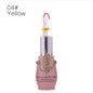 Color-changing flower lip gloss in yellow, clear cap with flower-tip and gold-tone base