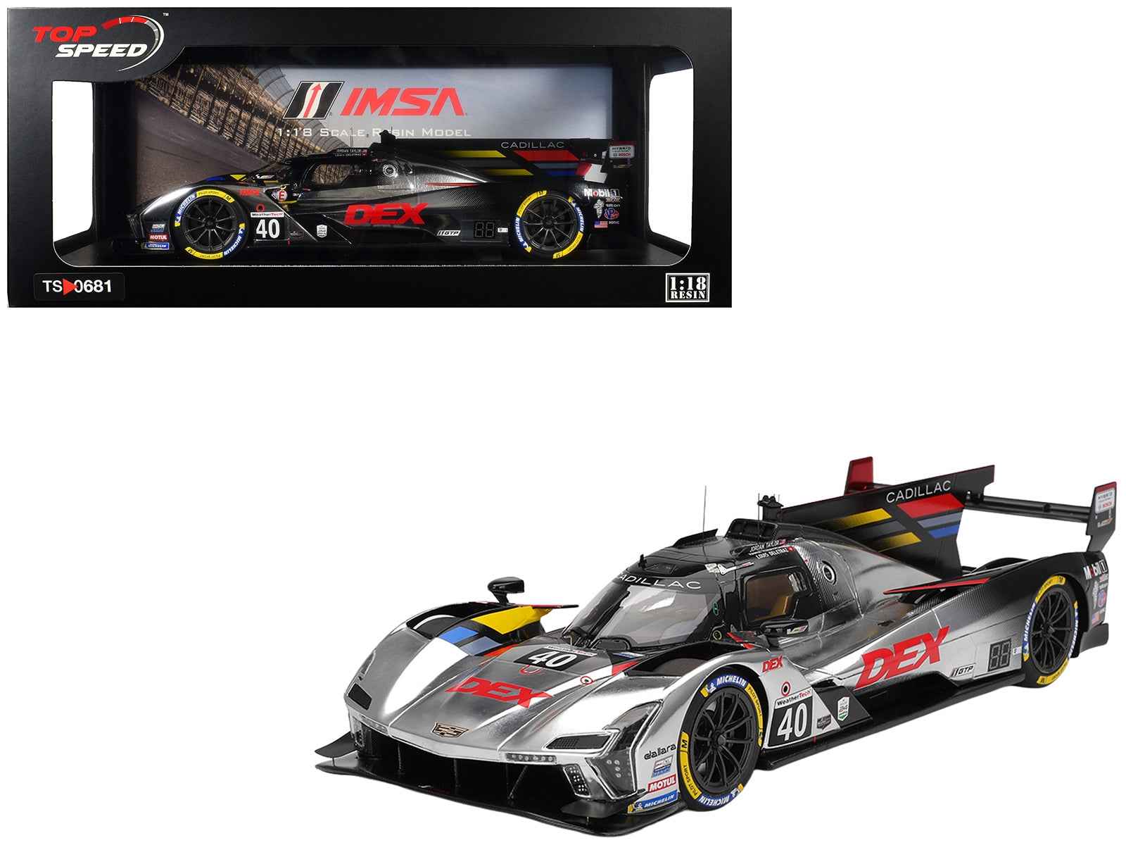Cadillac V-Series.R #40 Louis Deletraz - Kamui Kobayashi - Jordan Taylor "Cadillac Wayne Taylor Racing" IMSA "24 Hours of Daytona" (2025) 1/18 Model Car by Top Speed Cartsfy Inc.