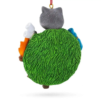 Camping Raccoon with Marshmallow Campfire Resin Christmas Ornament Cartsfy Inc.