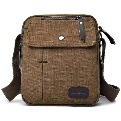 Canvas Travel Wallet Casual Messenger Bag DailySale Coffee Khaki Black Coffee-Khaki-Black-