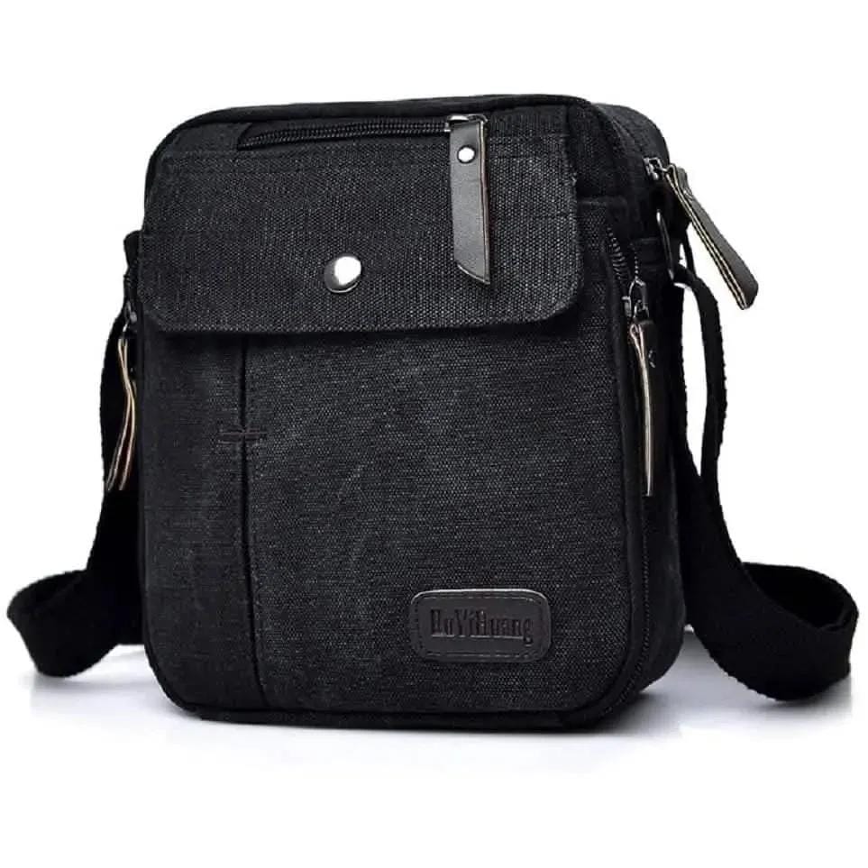 Canvas Travel Wallet Casual Messenger Bag DailySale Coffee Khaki Black Coffee-Khaki-Black-