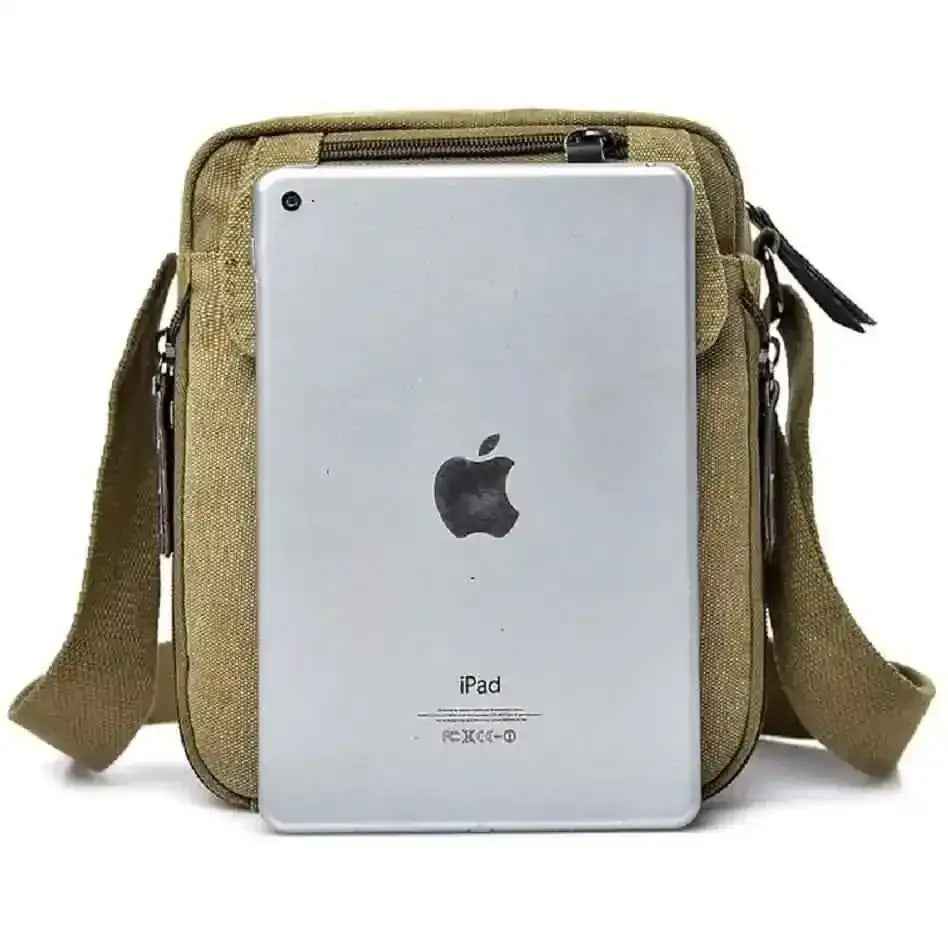 Canvas Travel Wallet Casual Messenger Bag DailySale Coffee Khaki Black Coffee-Khaki-Black-