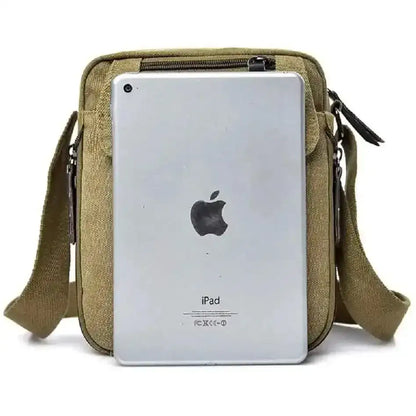 Canvas Travel Wallet Casual Messenger Bag DailySale Coffee Khaki Black Coffee-Khaki-Black-
