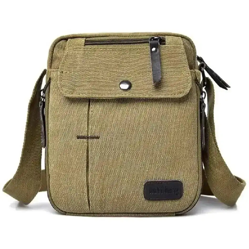Canvas Travel Wallet Casual Messenger Bag DailySale Coffee Khaki Black Coffee-Khaki-Black-