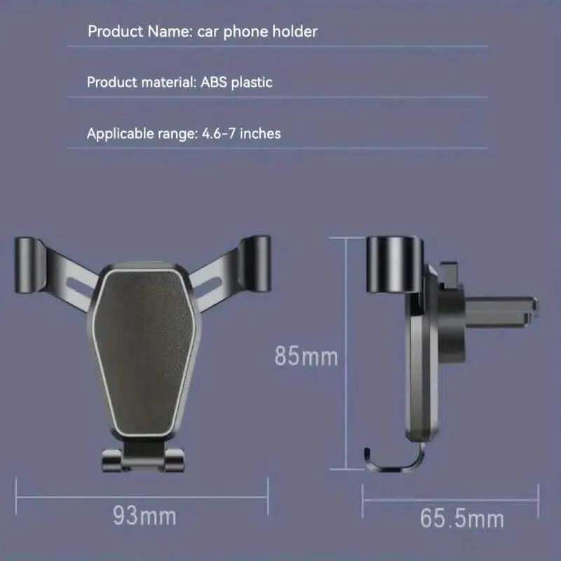 Car phone holder vent mount with dark textured cradle, side view
