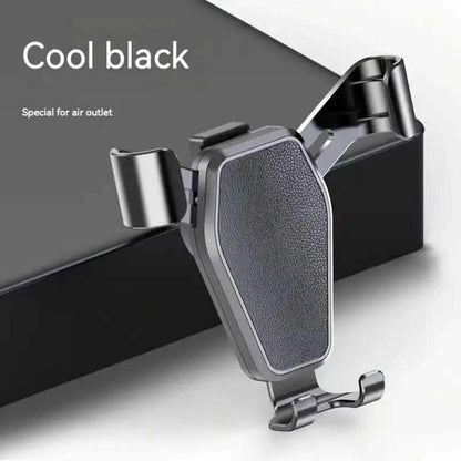 Car phone holder with dark textured cradle and vent clamp