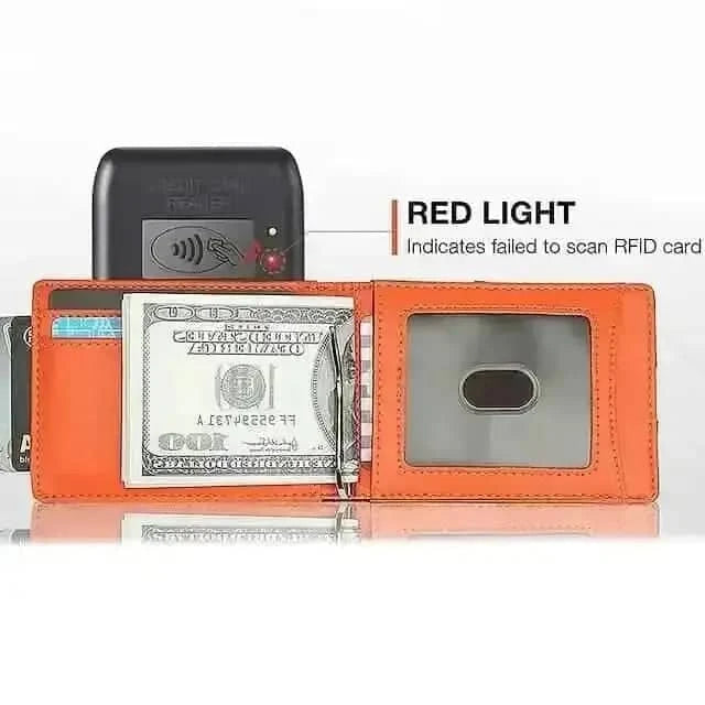 Carbon Fiber Rfid Men Wallets Bi-fold Vallet Billfold DailySale Black Blue Orange Black-Blue-Orange-