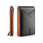 Carbon Fiber Rfid Men Wallets Bi-fold Vallet Billfold DailySale Black Blue Orange Black-Blue-Orange-