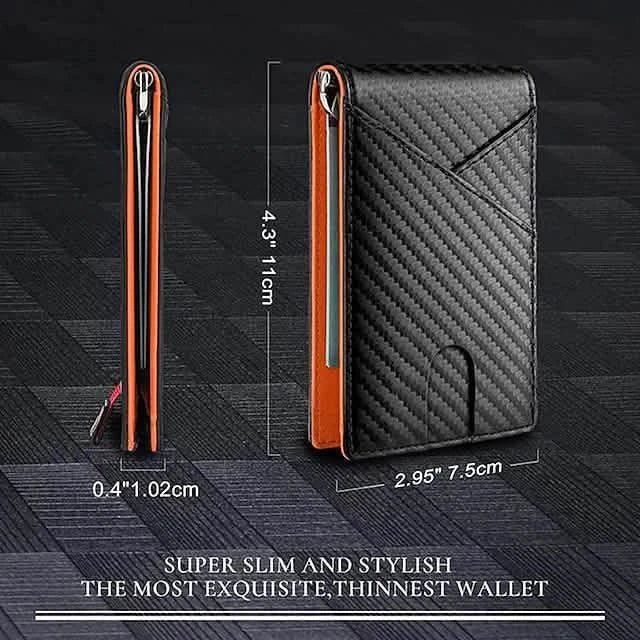 Carbon Fiber Rfid Men Wallets Bi - fold Vallet Billfold - Cartsfy Inc.