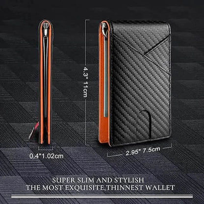 Carbon Fiber Rfid Men Wallets Bi - fold Vallet Billfold - Cartsfy Inc.