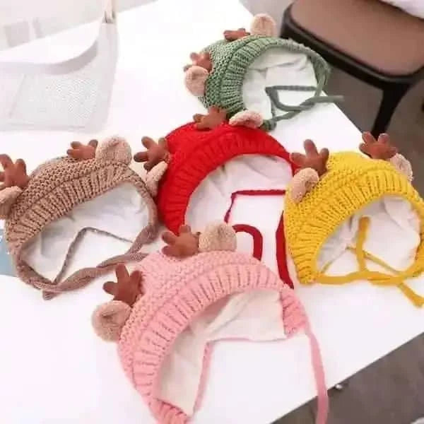 Cartoon Elk Baby Hat Winter Christmas Knitted Cartsfy Inc.