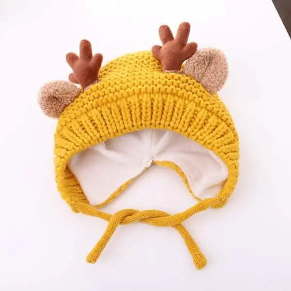 Cartoon Elk Baby Hat Winter Christmas Knitted