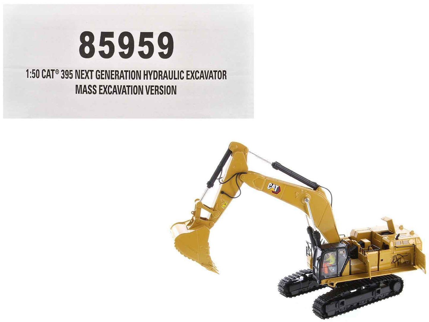 CAT Caterpillar 395 Next Generation Hydraulic Excavator "Mass Excavation Version" Yellow "High Line Series" 1/50 Diecast Model by Diecast Masters Miniature Motors Default Title Default Title-