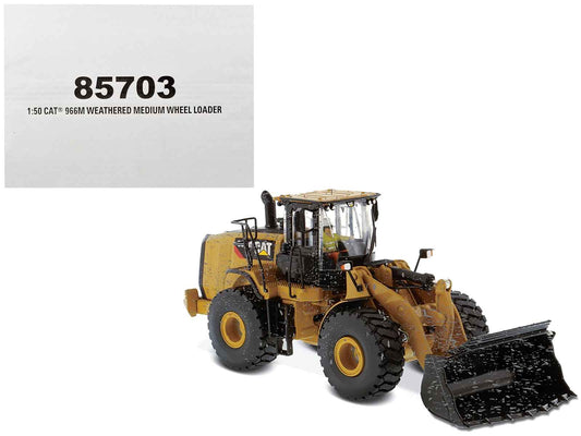 CAT Caterpillar 966M Wheel Loader with Operator (Dirty Version) "Weathered" Series 1/50 Diecast Model by Diecast Masters Cartsfy Inc.