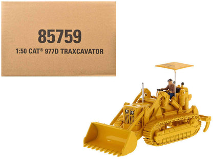 CAT Caterpillar 977D Traxcavator Yellow with Operator "Vintage Series" 1/50 Diecast Model by Diecast Masters Miniature Motors Default Title Default Title-