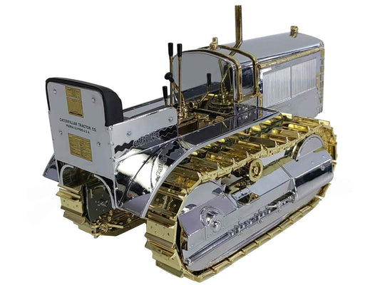 CAT Caterpillar Twenty Tractor "100th Anniversary" Chrome and Gold "Centennial Series" 1/16 Diecast Model by Diecast Masters Cartsfy Inc.