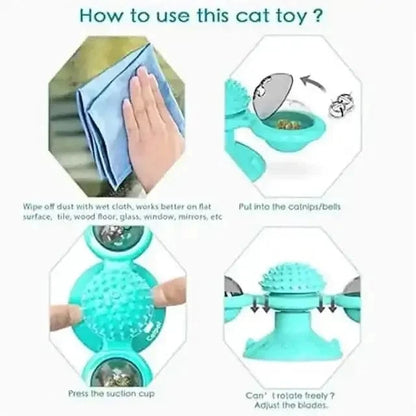 Cat Teases Interactive Pet Toy DailySale Green Yellow Blue Green-Yellow-Blue-