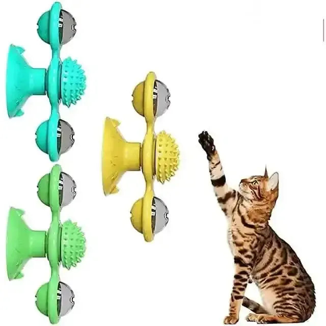 Cat Teases Interactive Pet Toy DailySale Green Yellow Blue Green-Yellow-Blue-