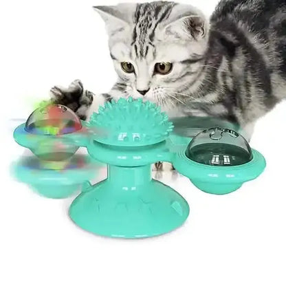 Cat Teases Interactive Pet Toy DailySale Green Yellow Blue Green-Yellow-Blue-