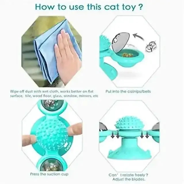 Cat Teases Interactive Pet Toy DailySale Green Yellow Blue Green-Yellow-Blue-