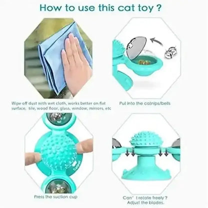 Cat Teases Interactive Pet Toy DailySale Green Yellow Blue Green-Yellow-Blue-