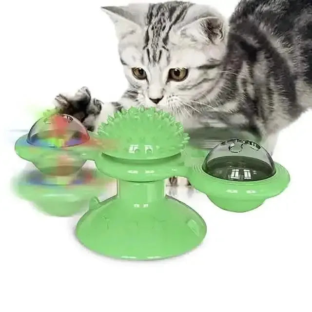 Cat Teases Interactive Pet Toy DailySale Green Yellow Blue Green-Yellow-Blue-