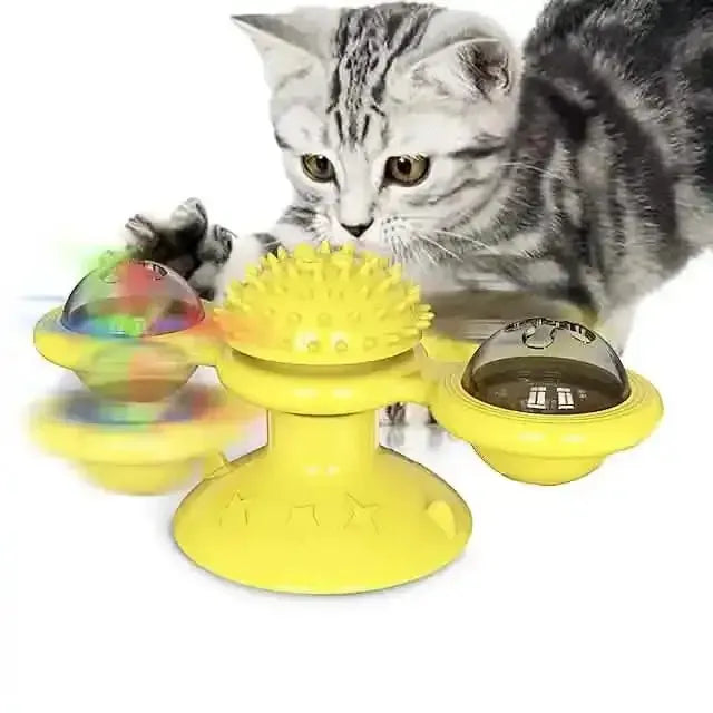 Cat Teases Interactive Pet Toy DailySale Green Yellow Blue Green-Yellow-Blue-