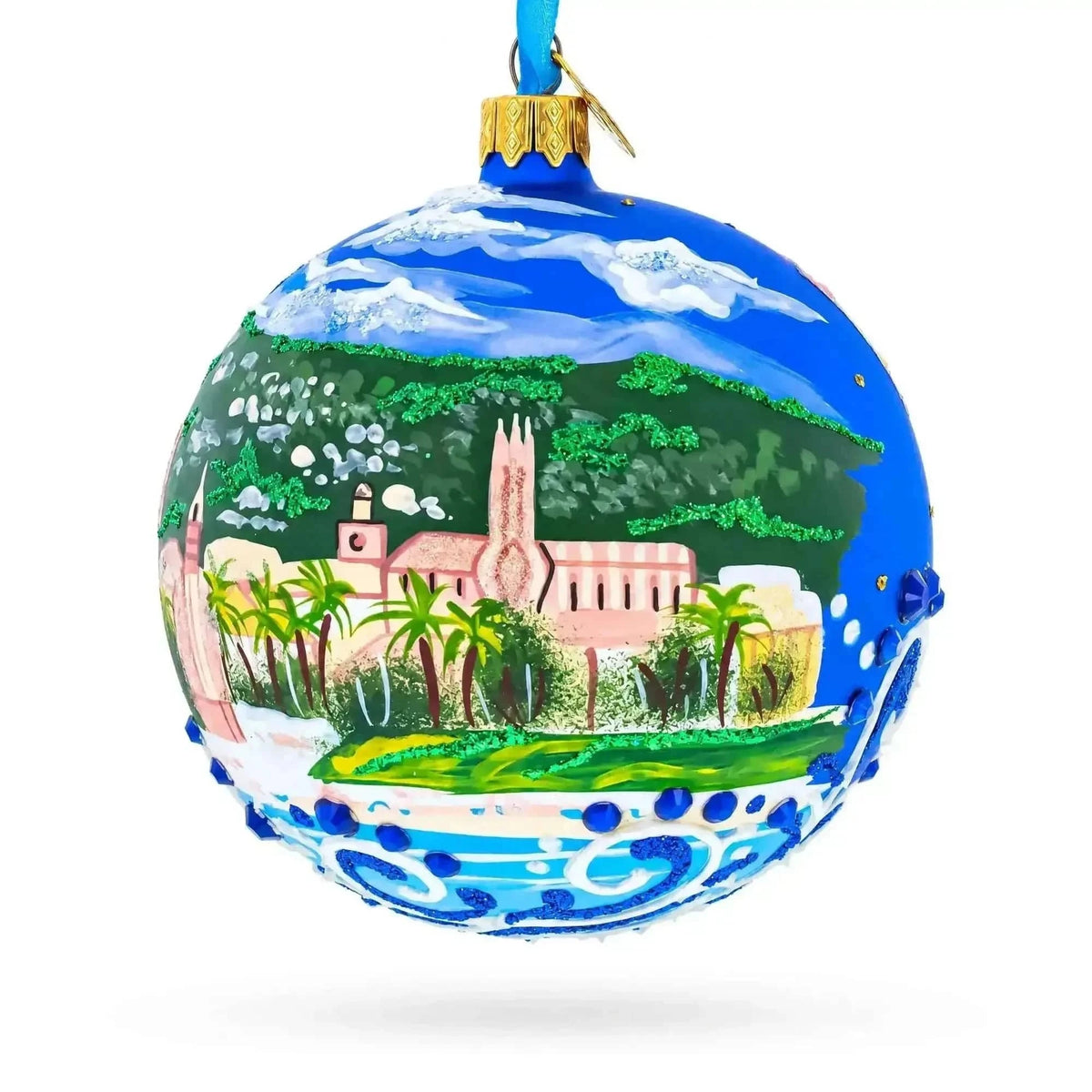 Cathedral of Santa Maria of Palma (La Seu), Mallorca, Spain Glass Ball Christmas Ornament Cartsfy Inc.