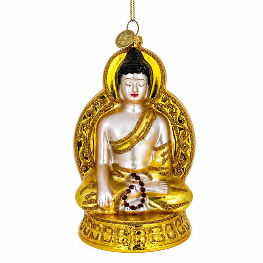 Golden Buddha Glass Christmas Ornament BestPysanky Default Title Default Title-
