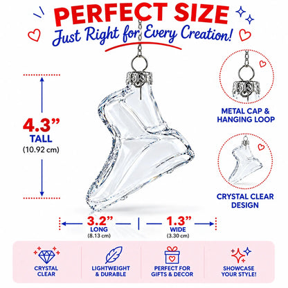 Running Shoe Clear Glass Christmas Ornament