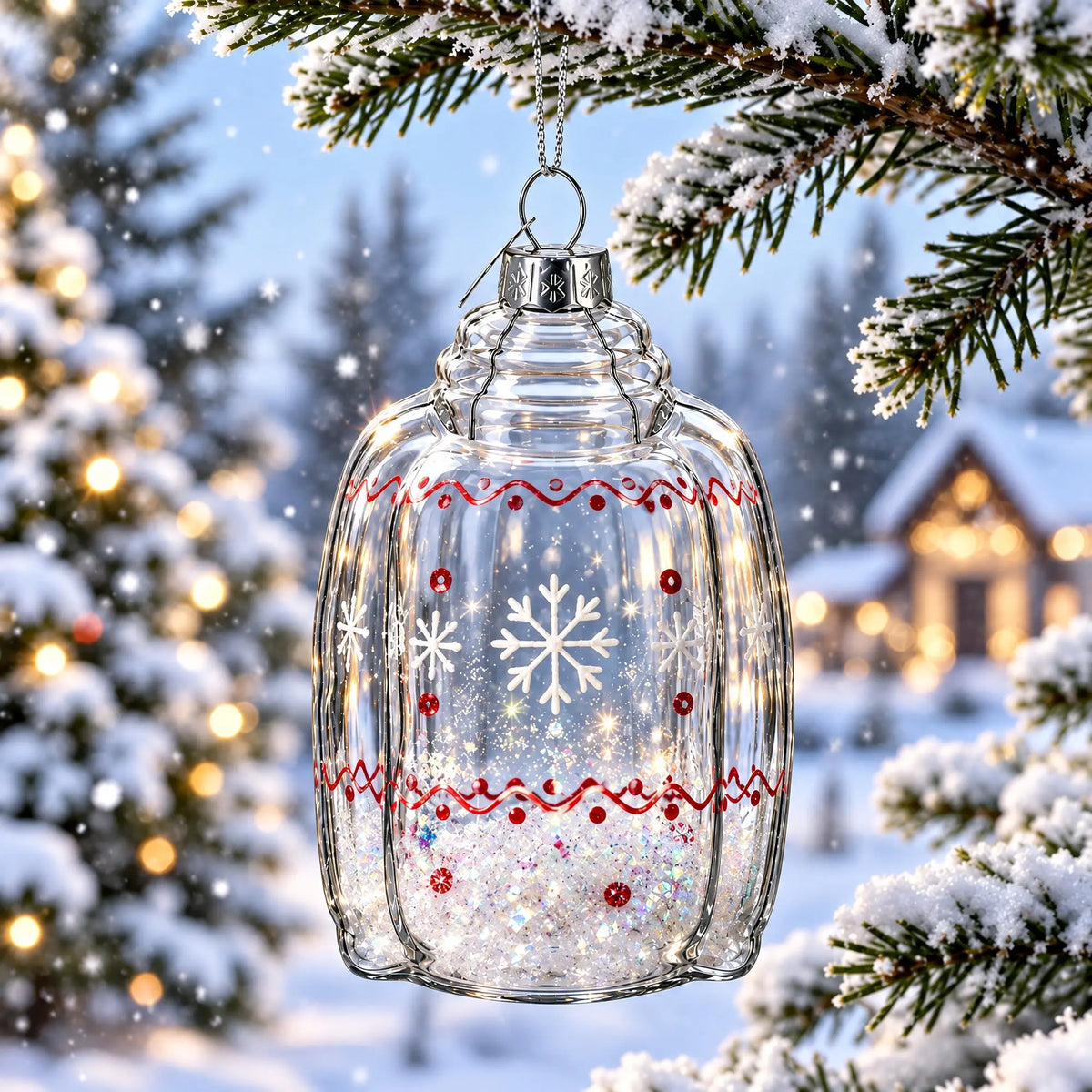 Hoodie Clear Glass Christmas Ornament
